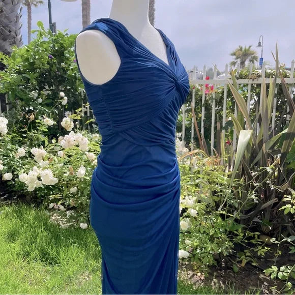 💎Vintage Midnight Blue Mermaid Gown 🎐V Neck Pretty Prom Dress for Events&Party ED01598