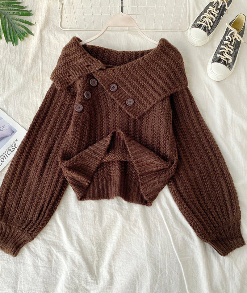 Sweater Cute V Neck Long Sleeve Sweater ED0161