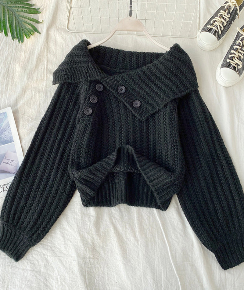 Sweater Cute V Neck Long Sleeve Sweater ED0161
