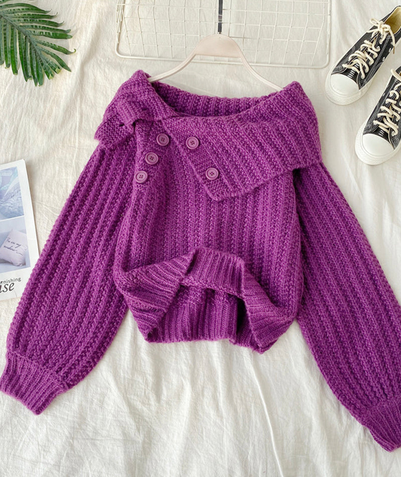 Sweater Cute V Neck Long Sleeve Sweater ED0161