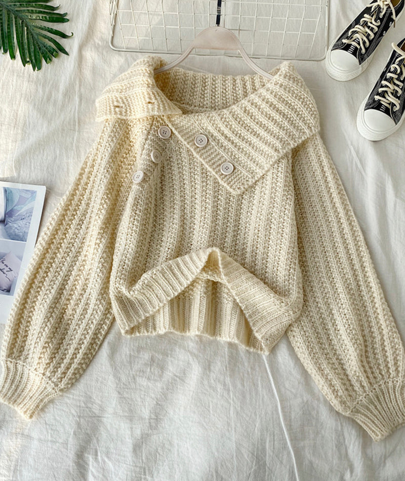 Sweater Cute V Neck Long Sleeve Sweater ED0161