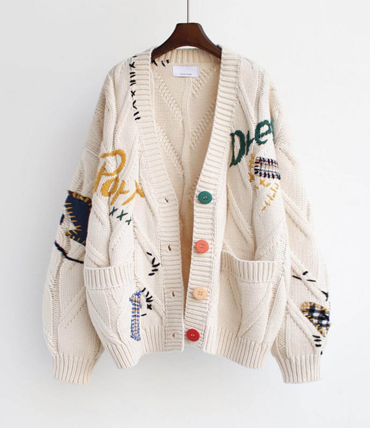 Fashionable contrast color cardigan coat ED0164