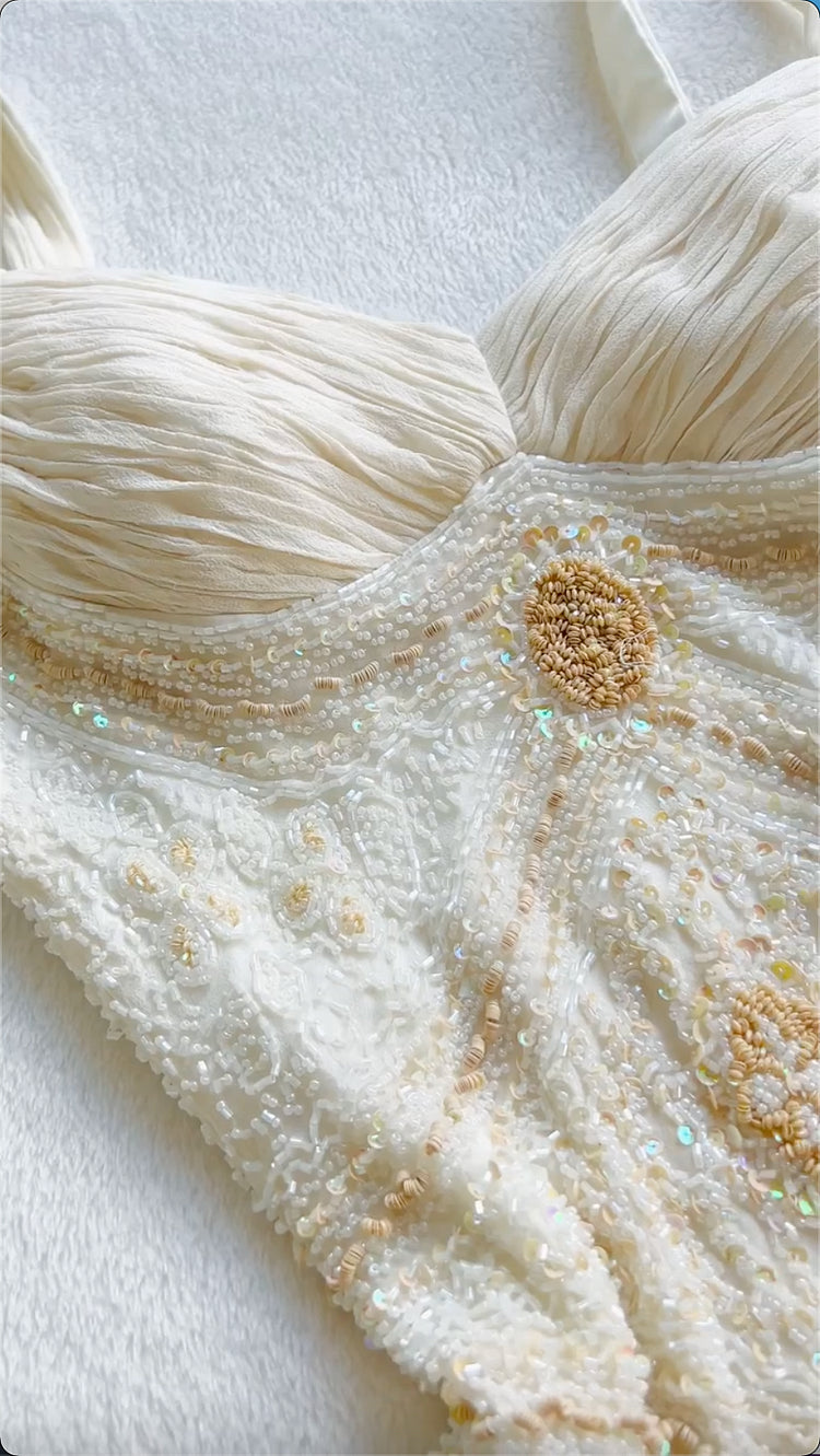 Robe de bal longue en tulle et mousseline de soie, style sirène, vintage, jaune, jolie robe d'anniversaire, ED01679