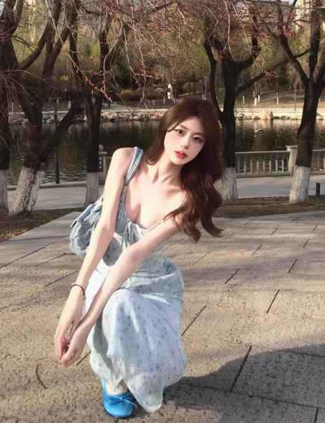 Tea Break French V-neck Floral Sling Dress ED01751