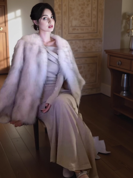 Langärmliges Fischschwanzkleid im französischen Stil mit Kordelzug in der Taille ED0177