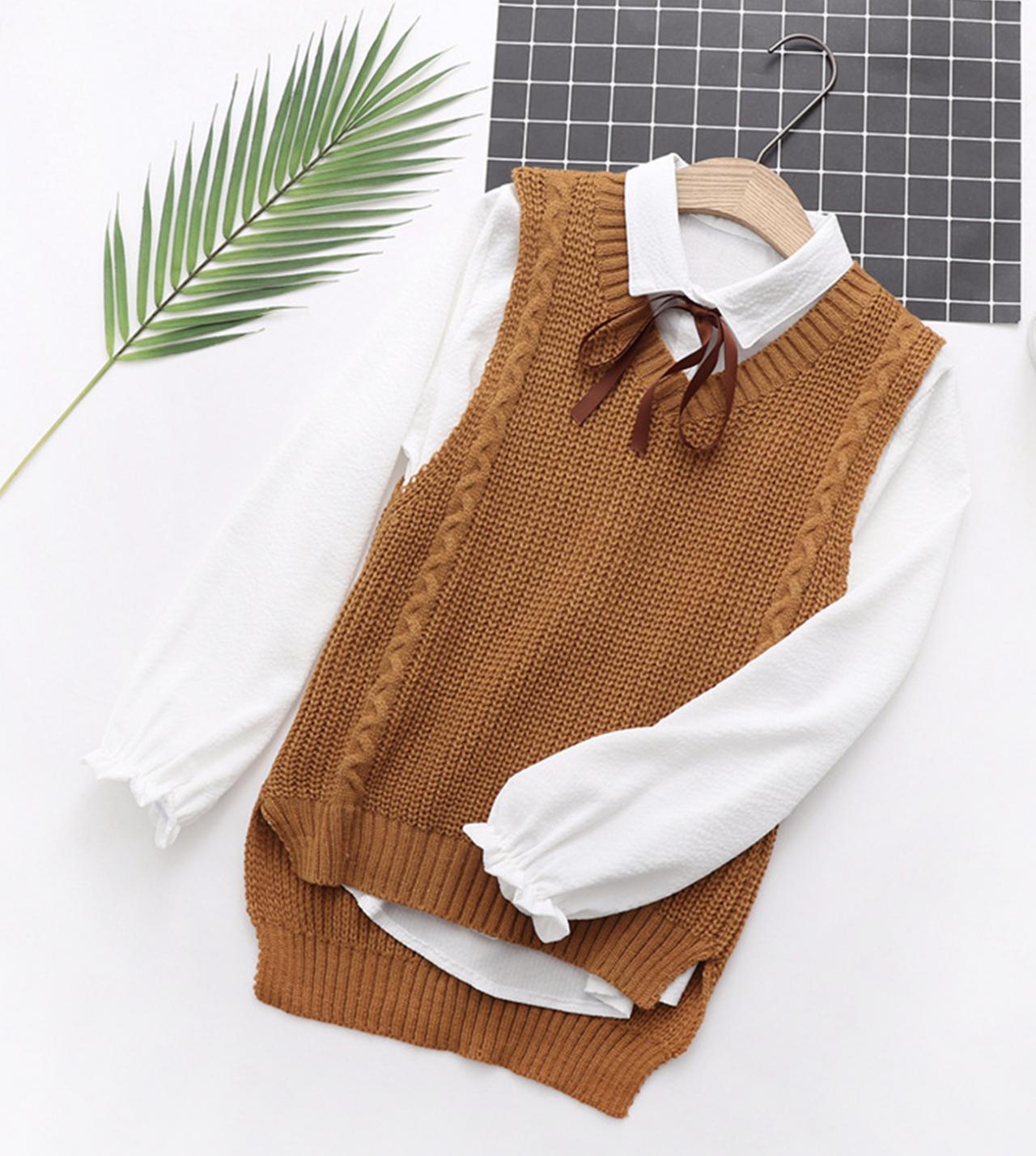 Süßer adretter ärmelloser Pullover ED0189