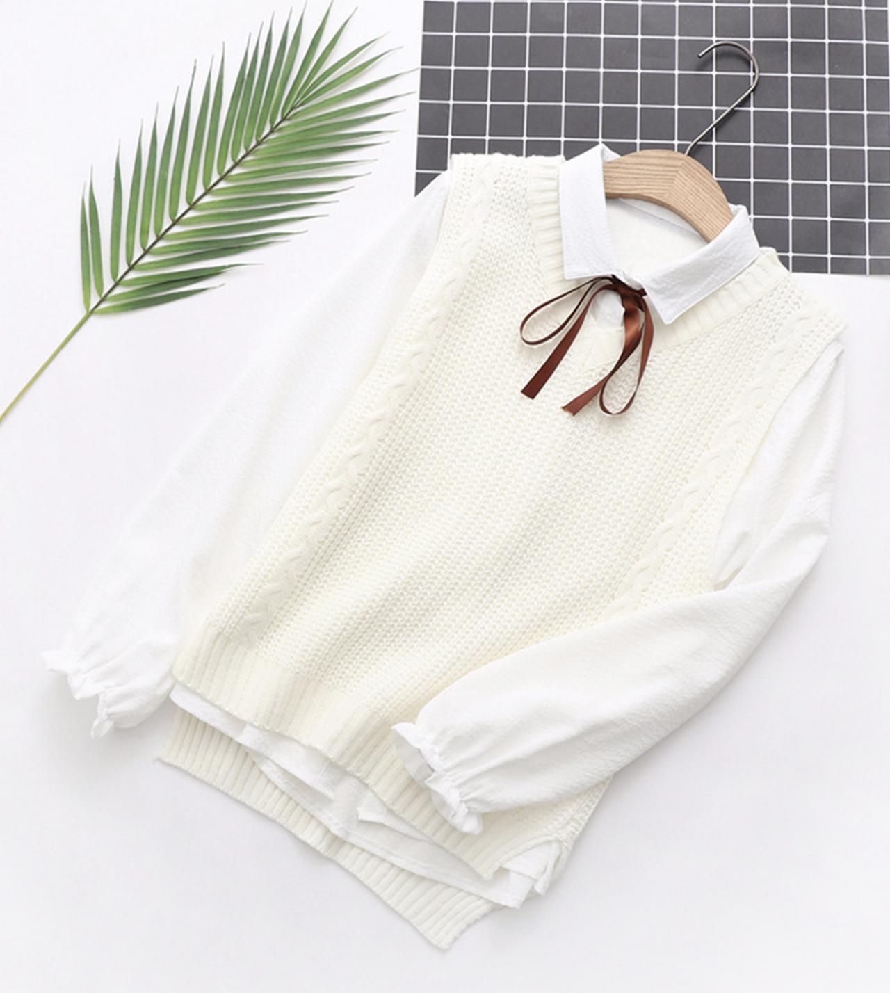 Süßer adretter ärmelloser Pullover ED0189