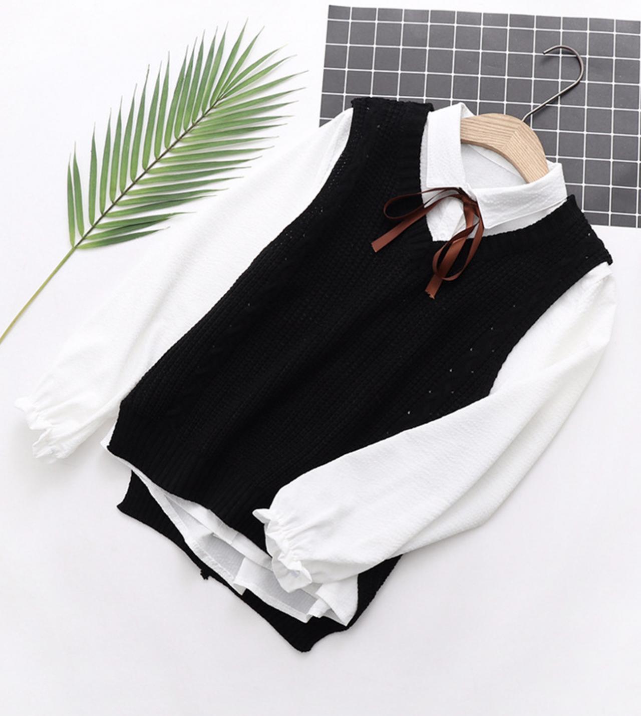 Süßer adretter ärmelloser Pullover ED0189