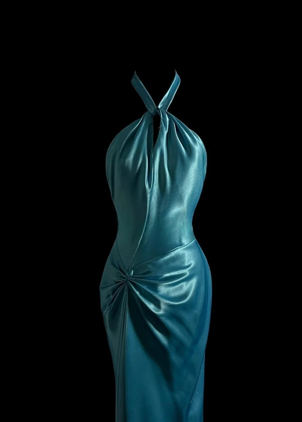 Magnifique robe de bal longue bleue dos nu style sirène, superbe robe de soirée formelle ED01905