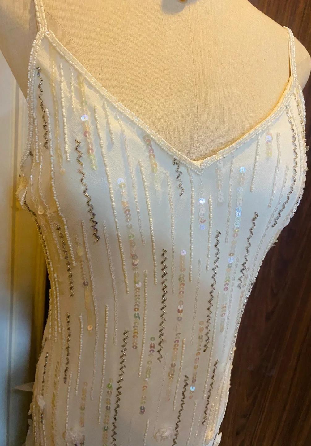 🤍 Retro-Glamour-Meerjungfrauenkleid – Funkelndes 💍weißes Chiffon-Ballkleid mit Perlen und Pailletten für formelle Anlässe und Hochzeiten **ED01917