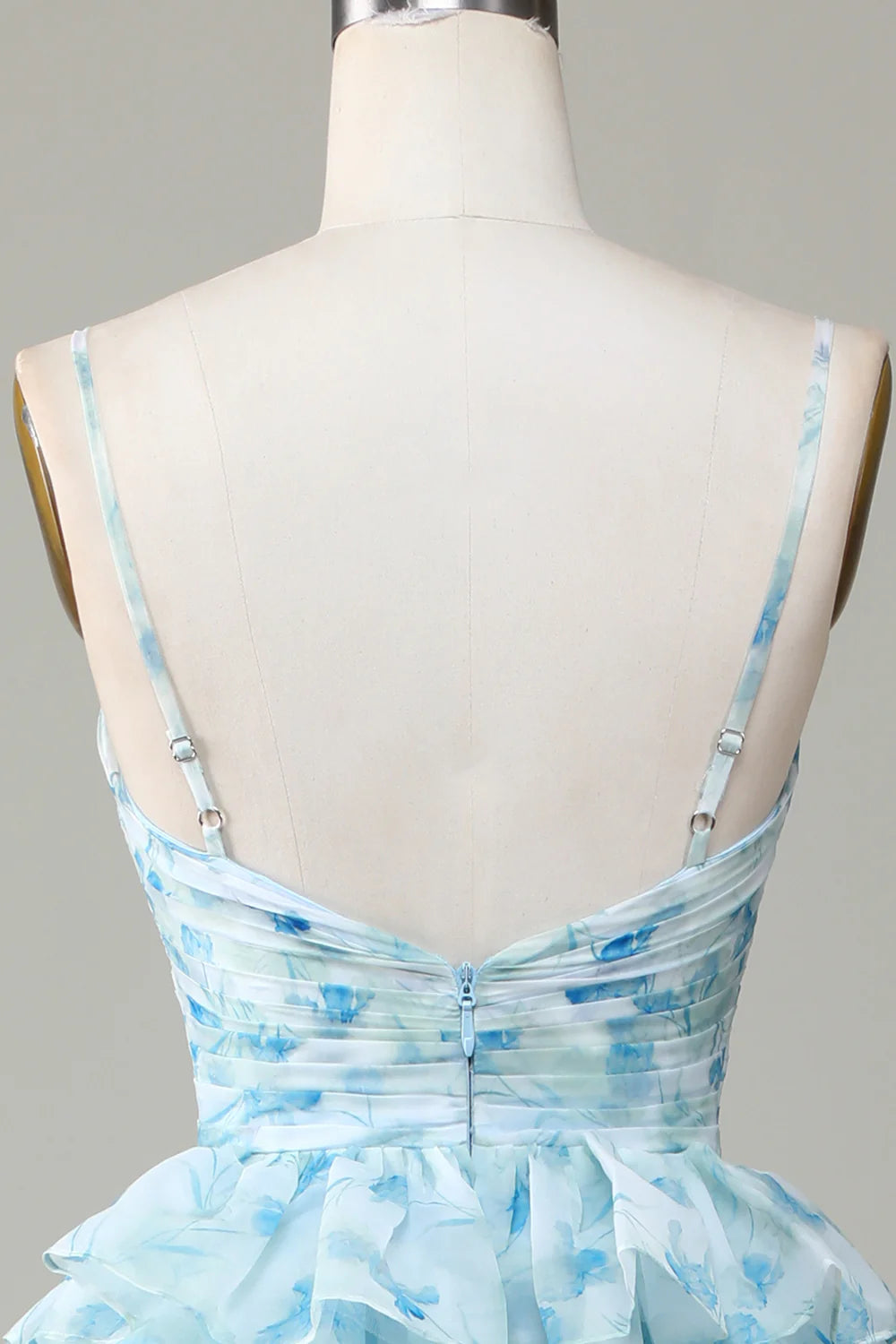 🌙 Enchanted Blue Evening Gown – Sweet Floral Layed Prom Dress for Special Ocassion
