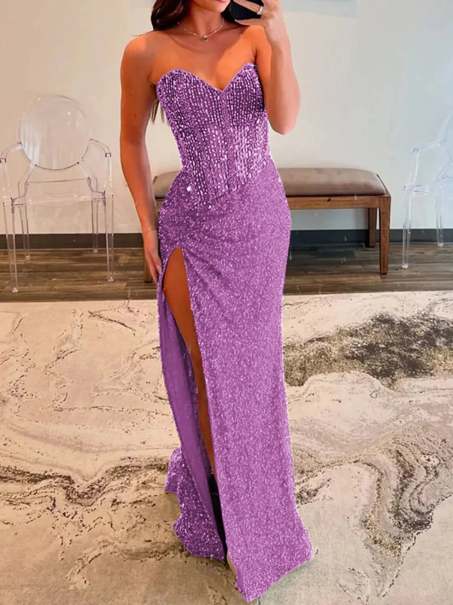 Sweetheart Sequins Mermaid Prom Dress With Beading ED01949