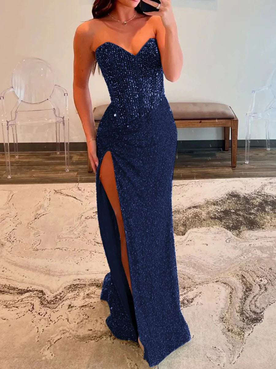Sweetheart Sequins Mermaid Prom Dress With Beading ED01949