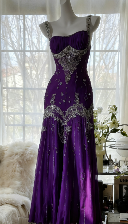 Elegant Spaghetti Straps Apricot Beaded Chiffon Mermaid Gowns Vintage Backless Prom Dress ED01970