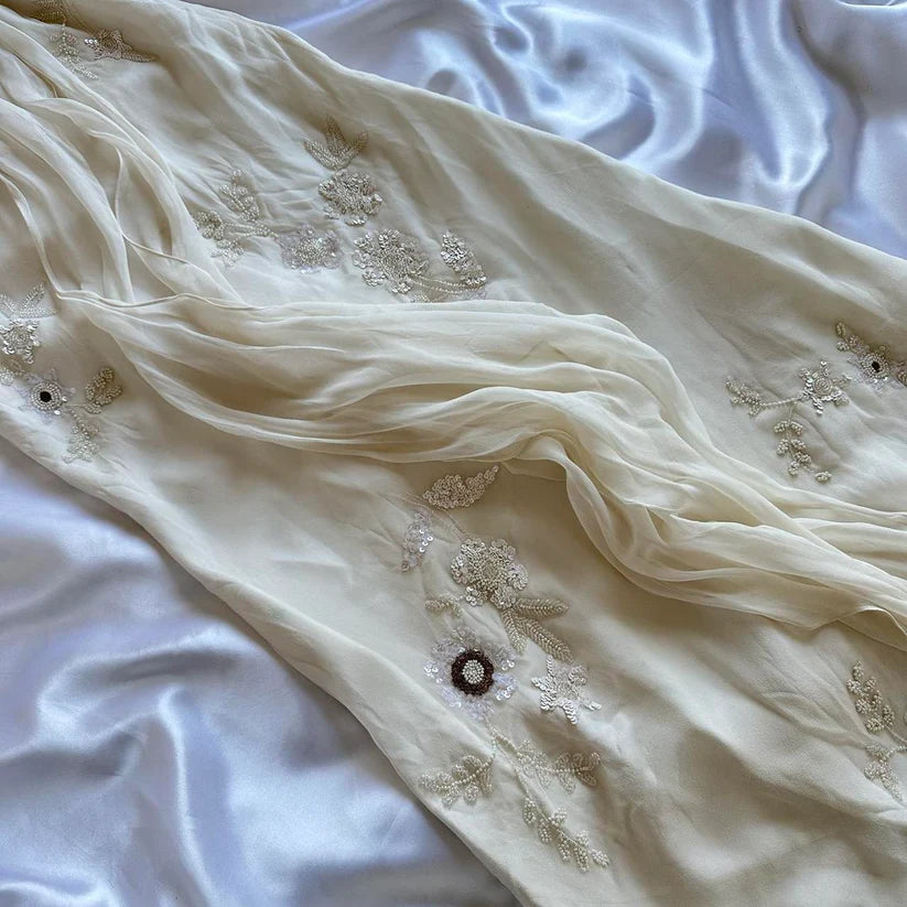 Vintage Weiße Spaghettiträger Chiffon Etuikleid Sanfte Ballkleider mit Perlenbesatz ED01985