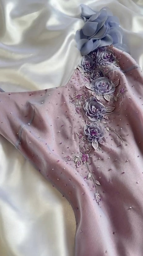 Vintage Lila Spaghettiträger Etuikleid Funkelnde Perlen Chiffon Kurze Ballkleider Applique Partykleider ED01991