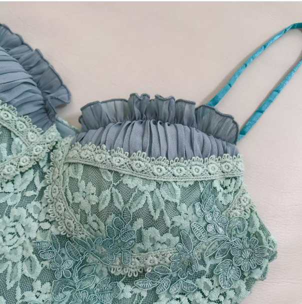 Süßes Tiffany Blau Spaghettiträger Chiffon Partykleider Spitze Applique Kurze Ballkleider Homecoming Kleid ED02028