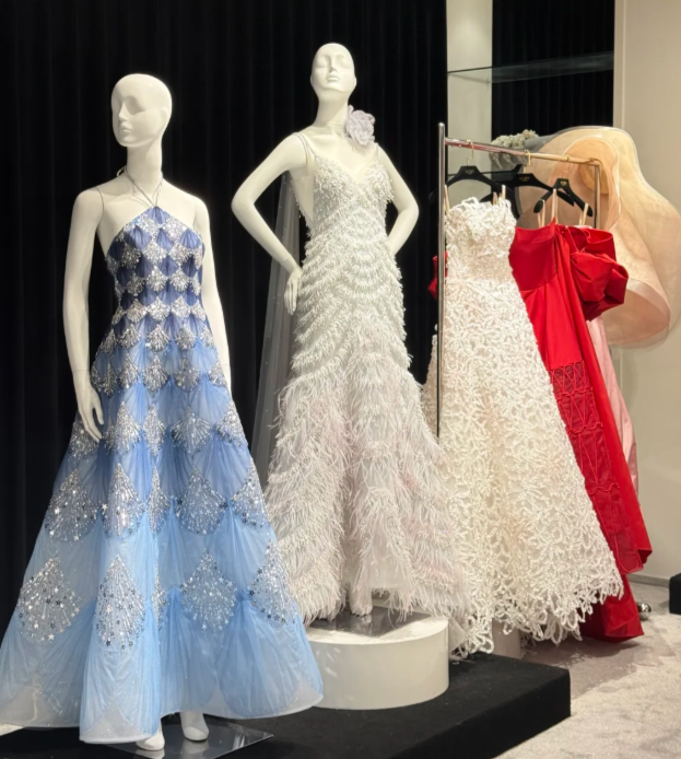 Fashionable Ocean Blue Halter A-Line Tulle Sequin Wedding Dress Long Prom Dress ED02111