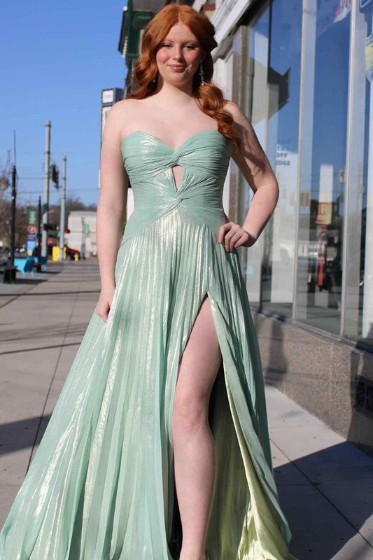 Elegant Green Strapless Sweetheart  A-Line Party Dresses Gorgeous Evening Dresses ED02138