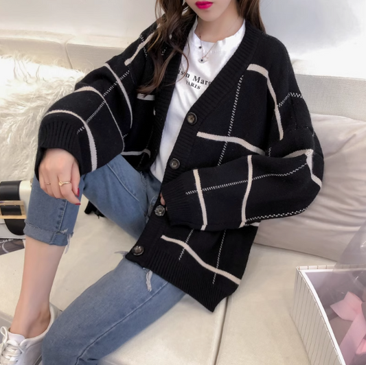 Korean style all-match knitted cardigan coat ED0214
