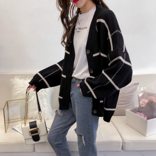 Korean style all-match knitted cardigan coat ED0214