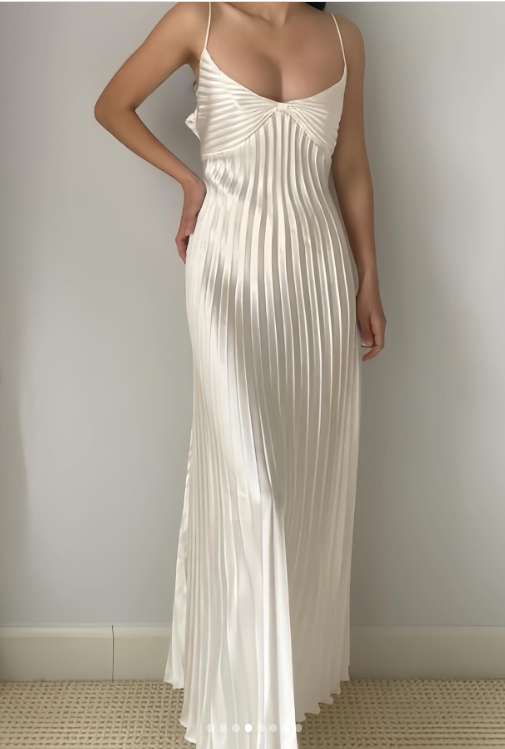 Light Champagne Spaghetti Straps Sheath Pleated Chiffon Fashion Prom Dress with Backless