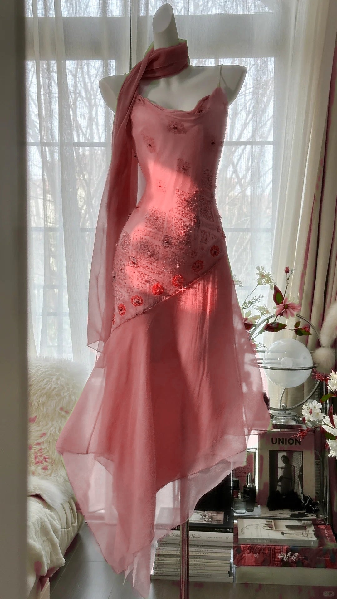 Fairytale Green Spaghetti Straps Vintage Party Dress Sheath Chiffon Beaded Short Prom Dresses ED02406