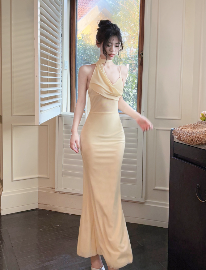 Elegant Asymmetric Neck Chiffon Bodycon Party Dress Short Prom Dresses ED02523