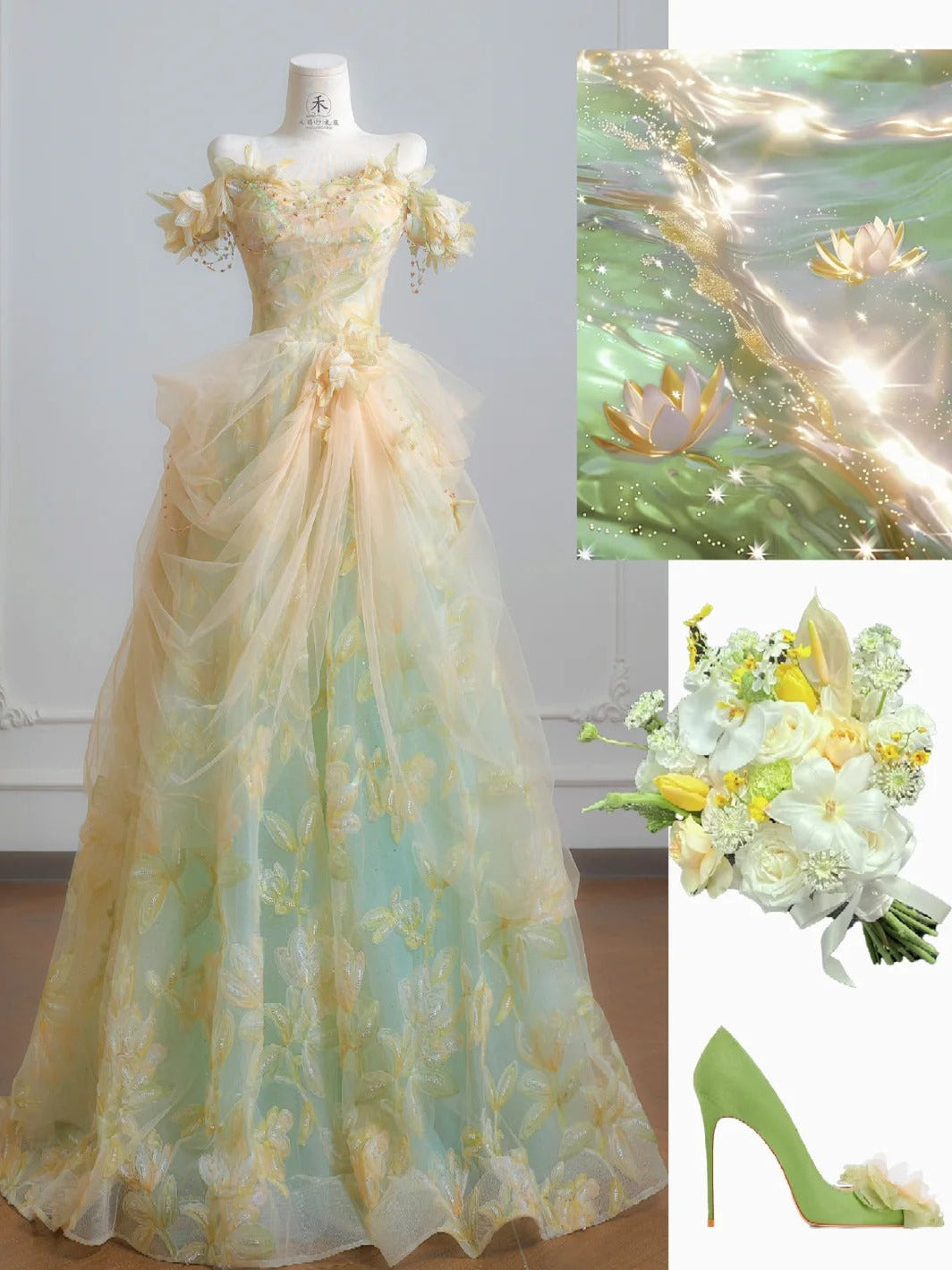 Fairytale Off-the-shoulder A-Line Tulle Applique Long Prom Dresses Sweet Birthday Evening Gowns ED02555