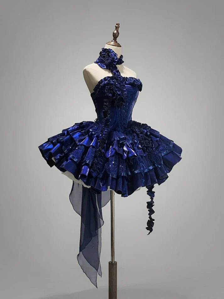 Stunning Deep Royal Blue Strapless A-Line Lolita Prom Dresses Homecomi EvaFashionDress Stunning Deep Royal Blue Strapless A-Line Lolita Prom Dresses Homecomi EvaFashionDress