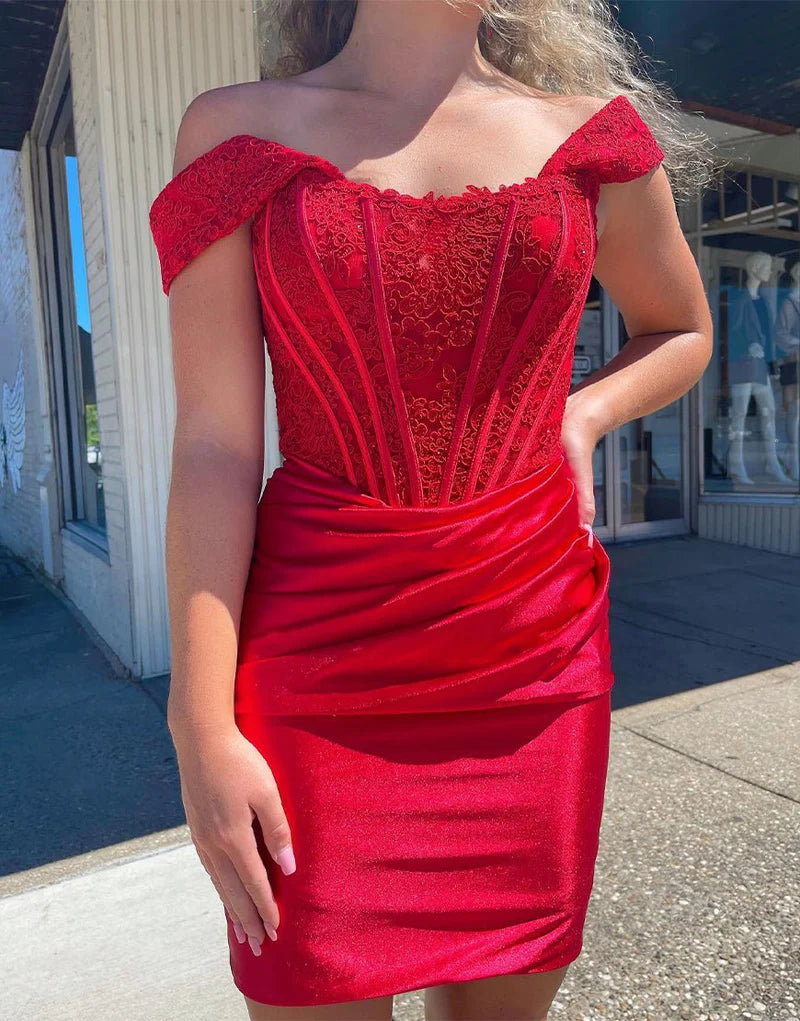 Wunderschönes dunkelolivgrünes herzförmiger Ausschnitt A-Linie Satin Tüll Kurzes Ballkleid Homecoming-Kleid ED02575