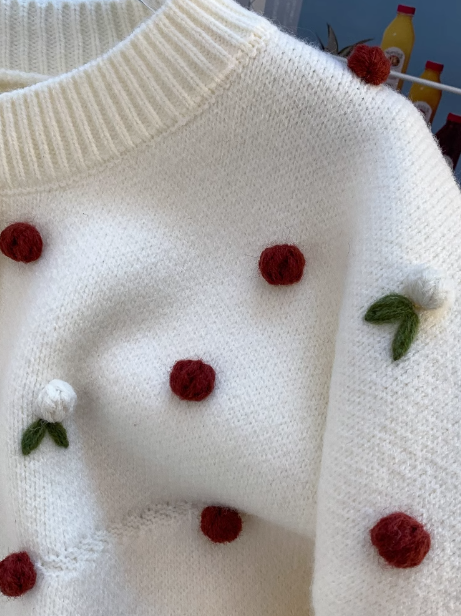 Red Christmas atmosphere loose long sleeve cardigan ED0267