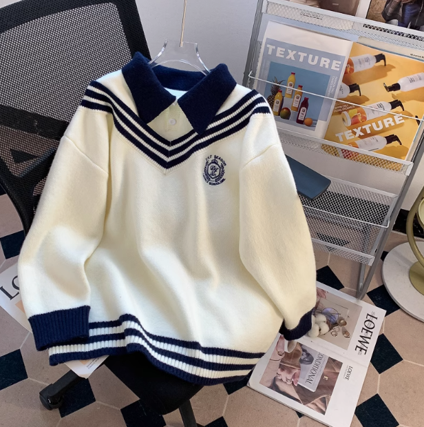 Preppy-Stil gefälschte zweiteilige Rollkragen Damen Langarm Pullover ED0272