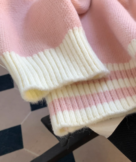 Preppy-Stil gefälschte zweiteilige Rollkragen Damen Langarm Pullover ED0272