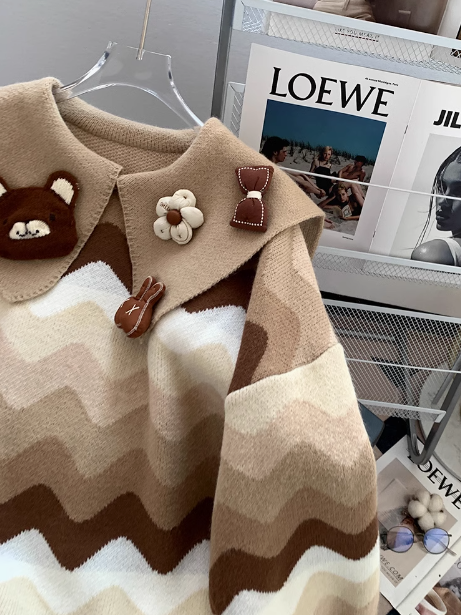 Cute and sweet bear long sleeve sweater ED0273