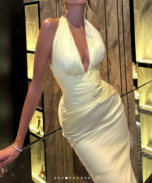 Superbe robe de soirée longue en satin fuchsia, style sirène, sans bretelles, ED02613
