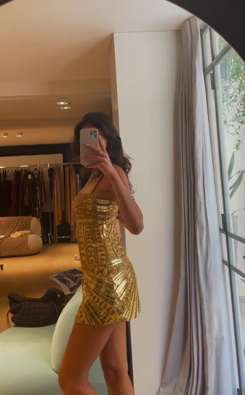 Gorgeous Gold Spaghetti Straps Bodycon Beaded Short Prom Dresses Homecoming Dresses ED02797