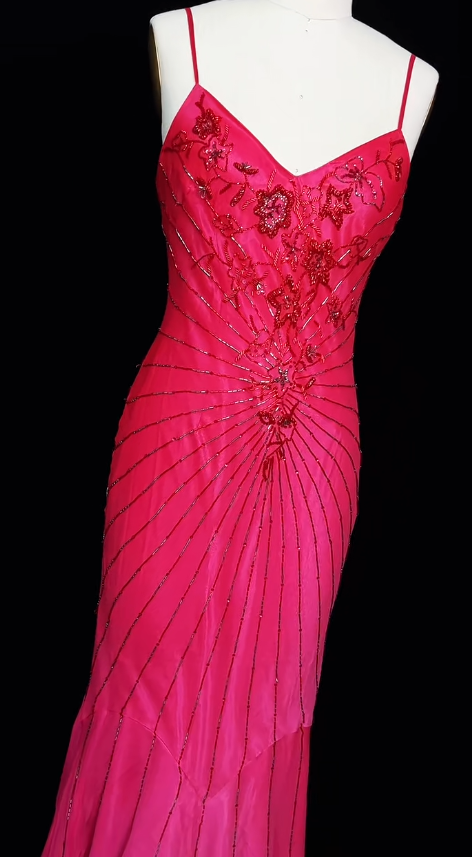 Superbe robe de soirée longue en satin fuchsia, style sirène, sans bretelles, ED02613