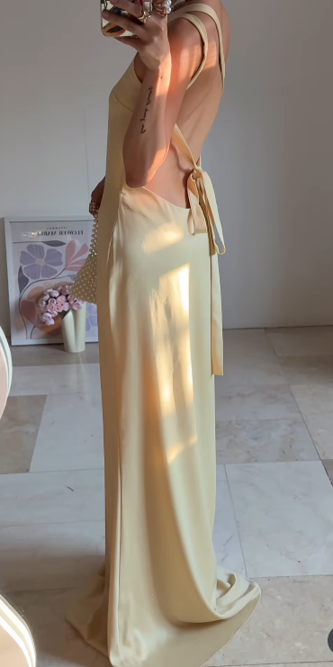 Superbe robe de soirée longue en satin fuchsia, style sirène, sans bretelles, ED02613
