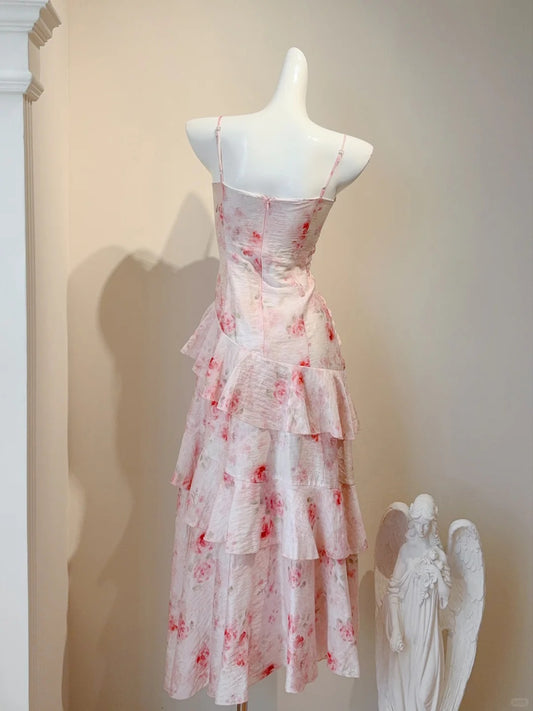 Superbe robe de soirée longue en satin fuchsia, style sirène, sans bretelles, ED02613