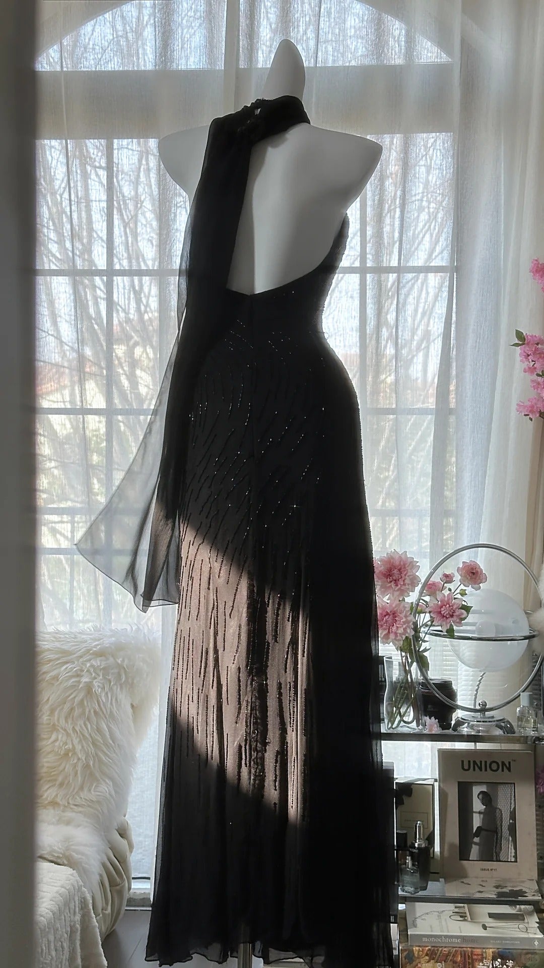 Superbe robe de soirée longue en satin fuchsia, style sirène, sans bretelles, ED02613