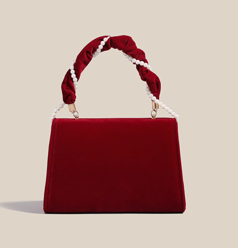 Red Houndstooth Shoulder Crossbody Handbag ED0290