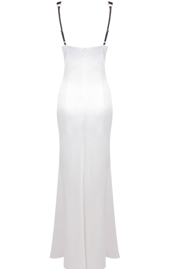 Fashion Yellow V Neck Sheath Satin Long Prom Dresses Birthday Dresses Glam Guest Dresses ED02929