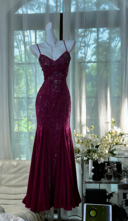 Olive Green Evening Dressses Vintage Spaghetti Straps Mermaid Tulle Beading Long Stunning Prom Dresses Elegant Formal Dresses ED02932