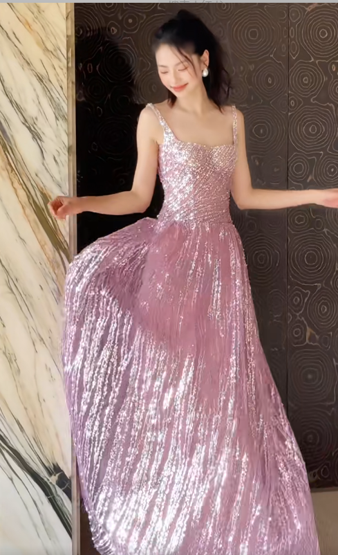 Superbe robe de soirée longue en satin fuchsia, style sirène, sans bretelles, ED02613