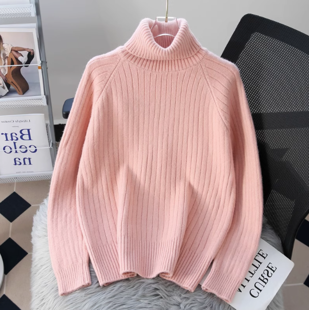 White high collar thick sweater ED0296