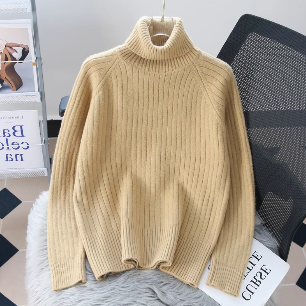White high collar thick sweater ED0296