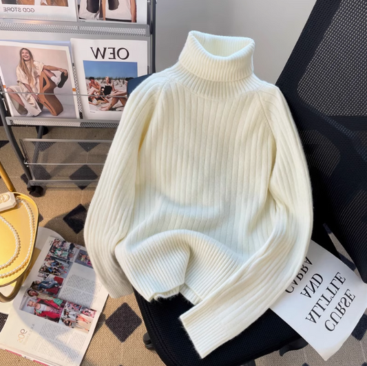 White high collar thick sweater ED0296