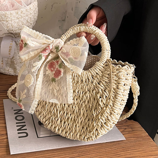 Sac bandoulière en paille tendance pour femme ED0302