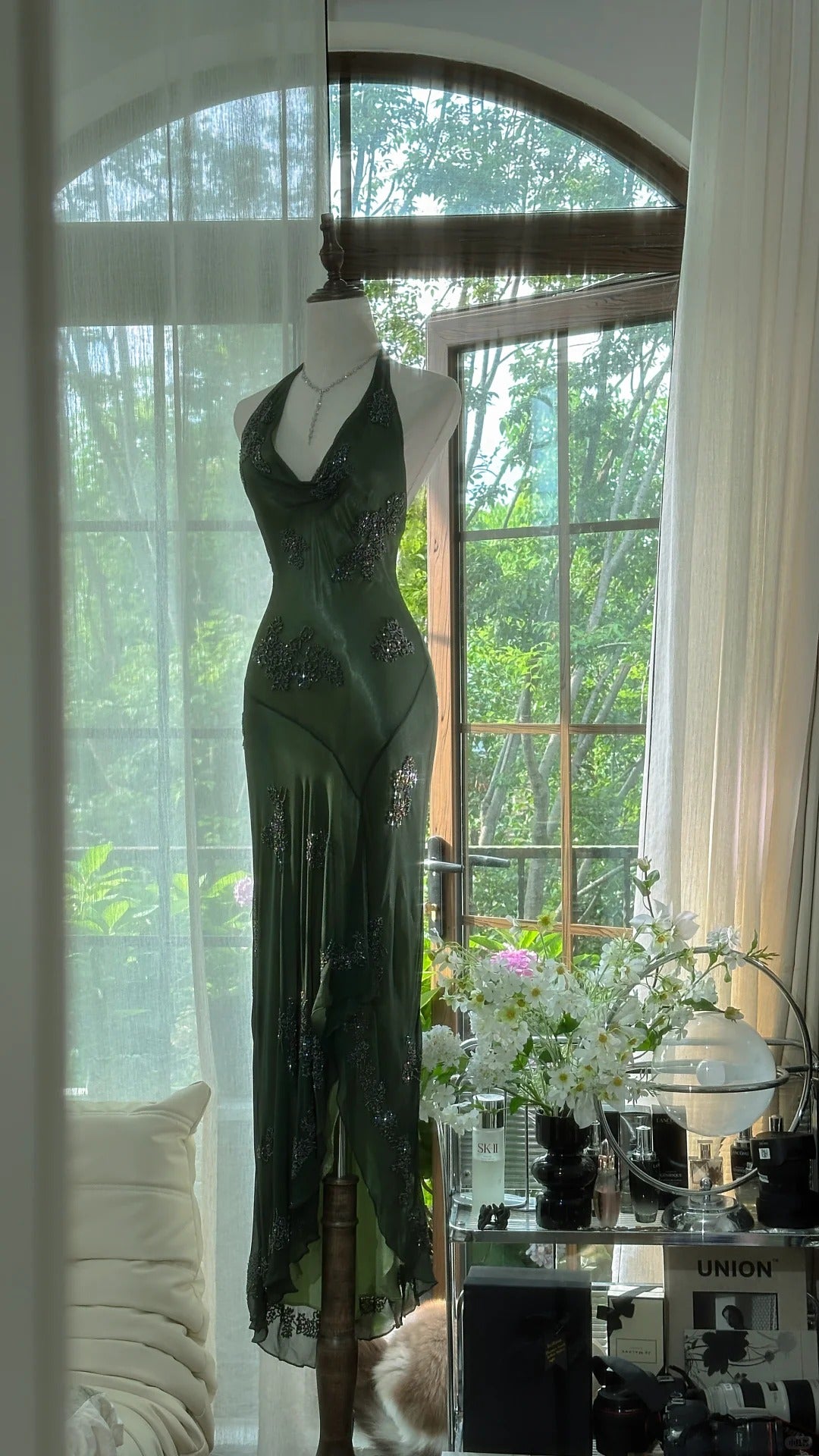 Superbe robe de soirée longue en satin fuchsia, style sirène, sans bretelles, ED02613